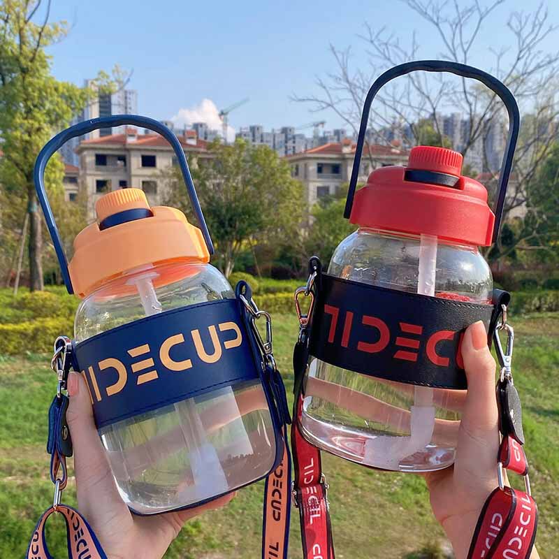 Net red high color value tide cool straw glass portable large capacity outdoor portable belly Cup gift wholesale