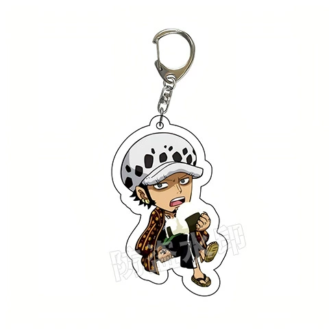 Acrylic One Piece double‑sided keychain, 6 cm, Luffy & crew characters, single or multi‑pack