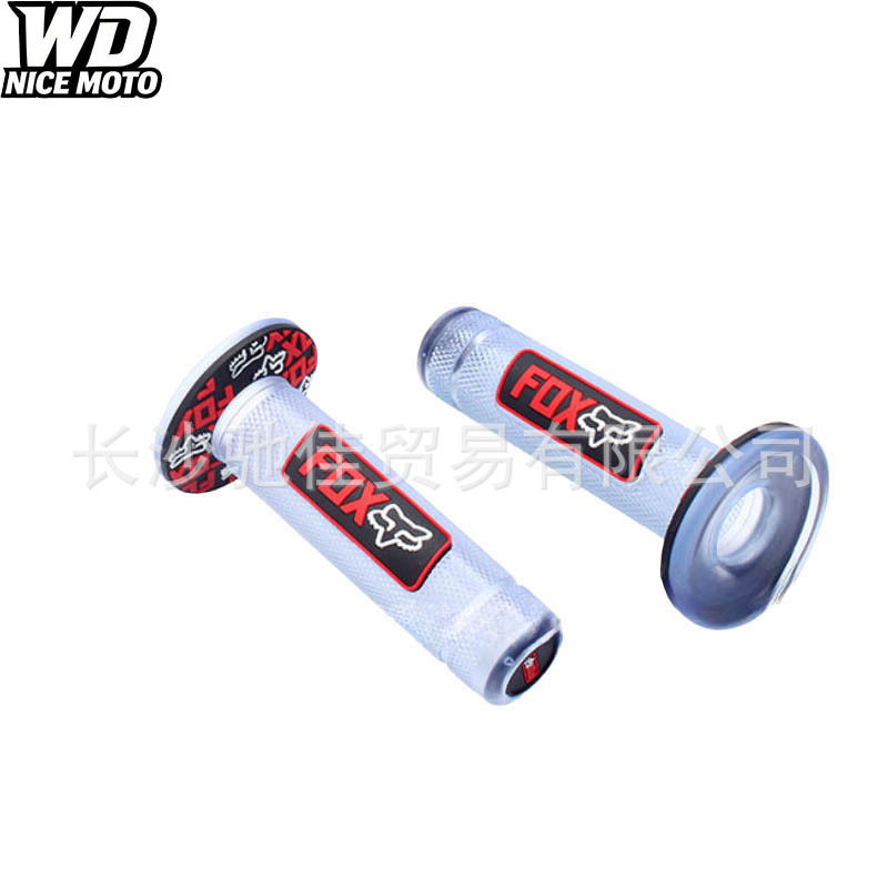 Directly supplied by the manufacturer: Motorcycle ATV four-wheel beach vehicle with transparent colored rubber fox-head handlebar grips and throttle grip