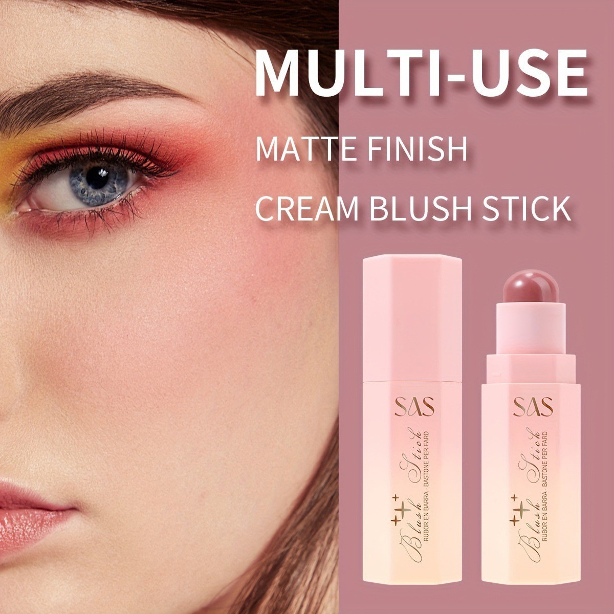 USHAS Europa y los Estados Unidos en el punto transfronterizo barra de blush carmine portátil multipropósito blush mate efecto de maquillaje SAC017