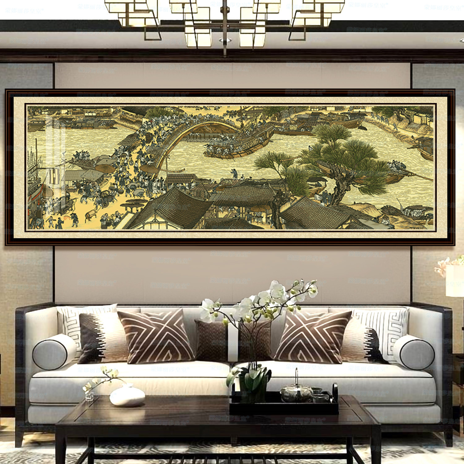 Monalisa Royal punto de cruz Qingming suprema sección puente arco pintura China colección salón bordado hilo hecho a mano image 6