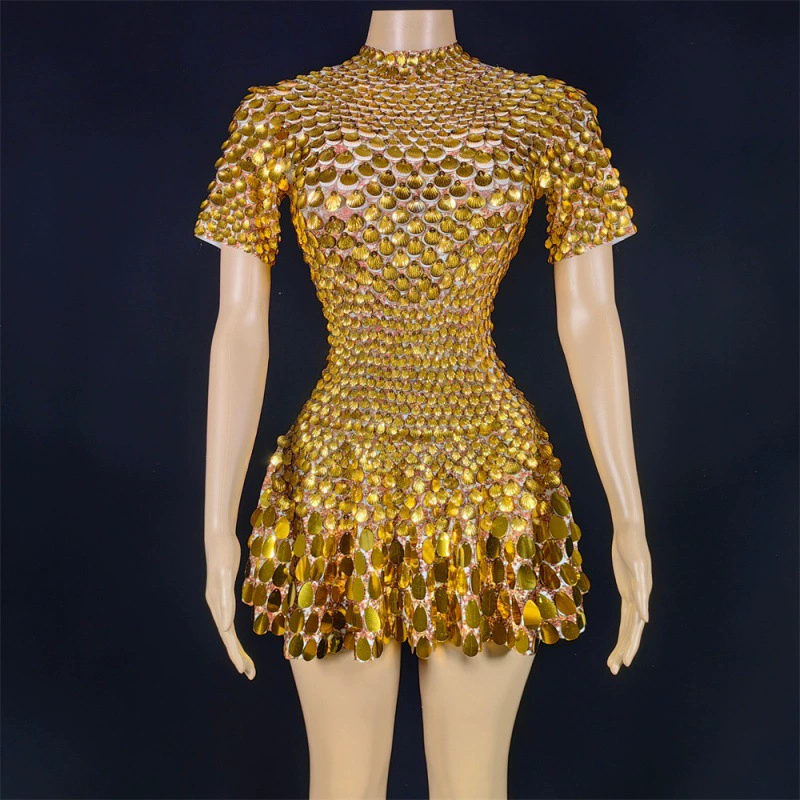 Костюм русалки для выступления на сцене, вечерние костюмы для ночного клуба, расшитое блестками, сексуальное эластичное облегающее платье с юбкой
