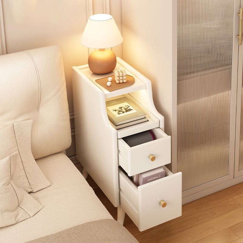 Solid Wood Bedside Table Extremely Narrow Small Bed J Side Cabinet Mini Ultra Narrow 20cm Bedroom Room Narrow Side Gap Storage Rack