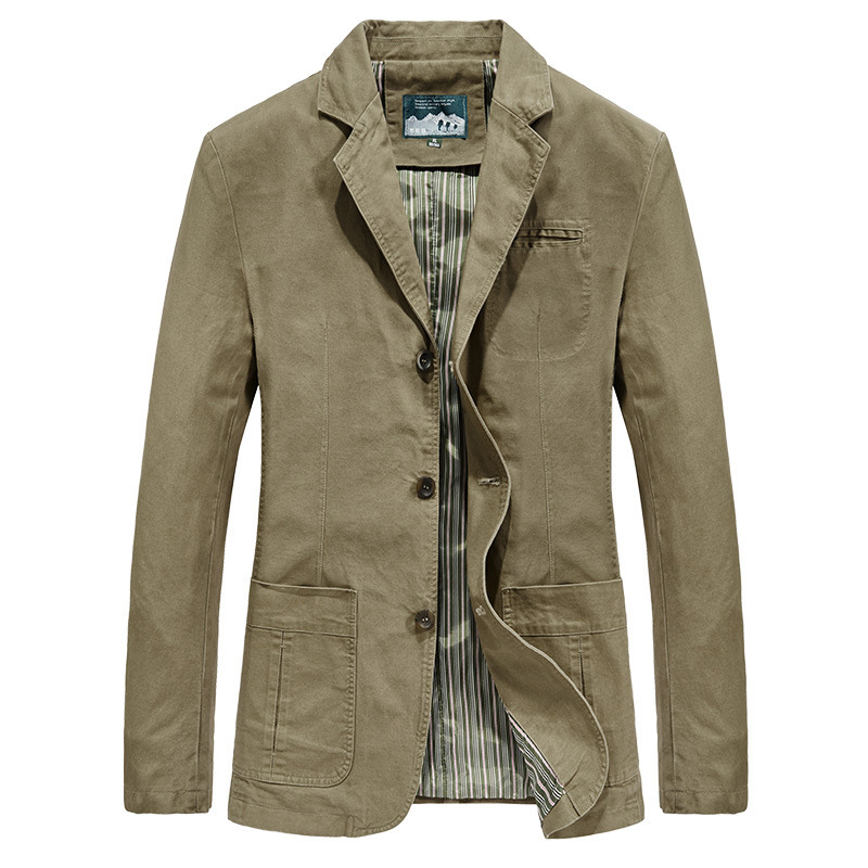 Cross-border direct selling spring and autumn new suit large size cotton casual suit loose large size men's coat jacket men Cross-border direct selling spring and autumn new suit large size cotton casual suit loose large size men's coat jacket men