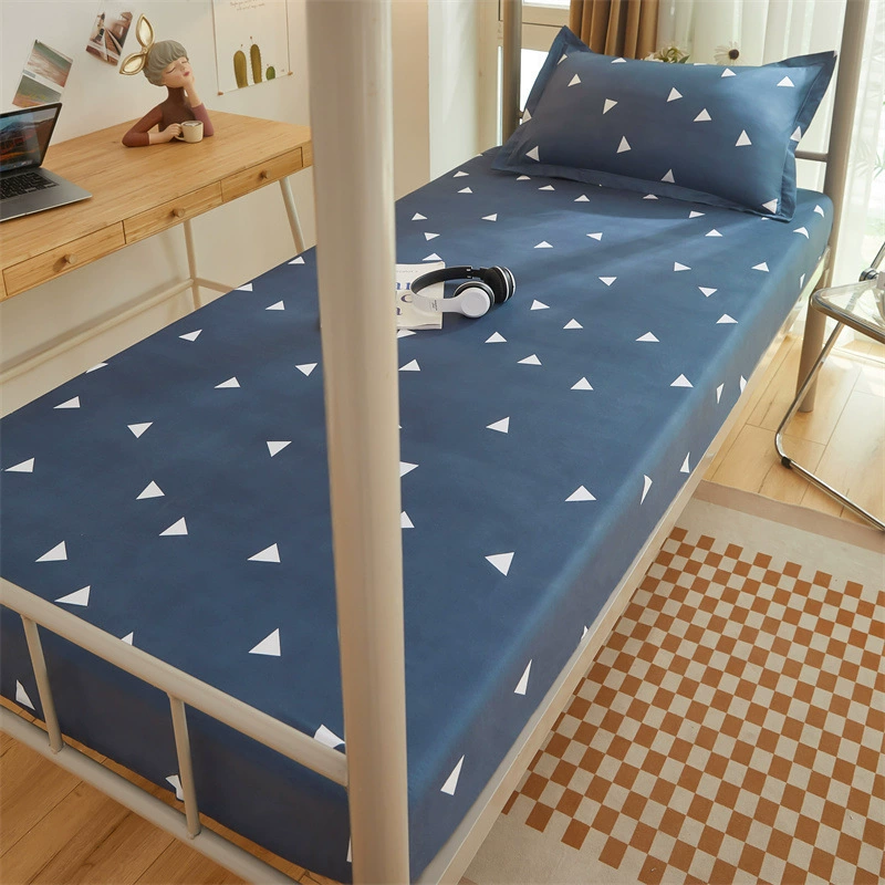 Простыня на резинке для студенческой кровати, защита для матраса, 0.9, односпальная/двуспальная, 2.15m слой, из стираного хлопка, в стиле простыни на резинке