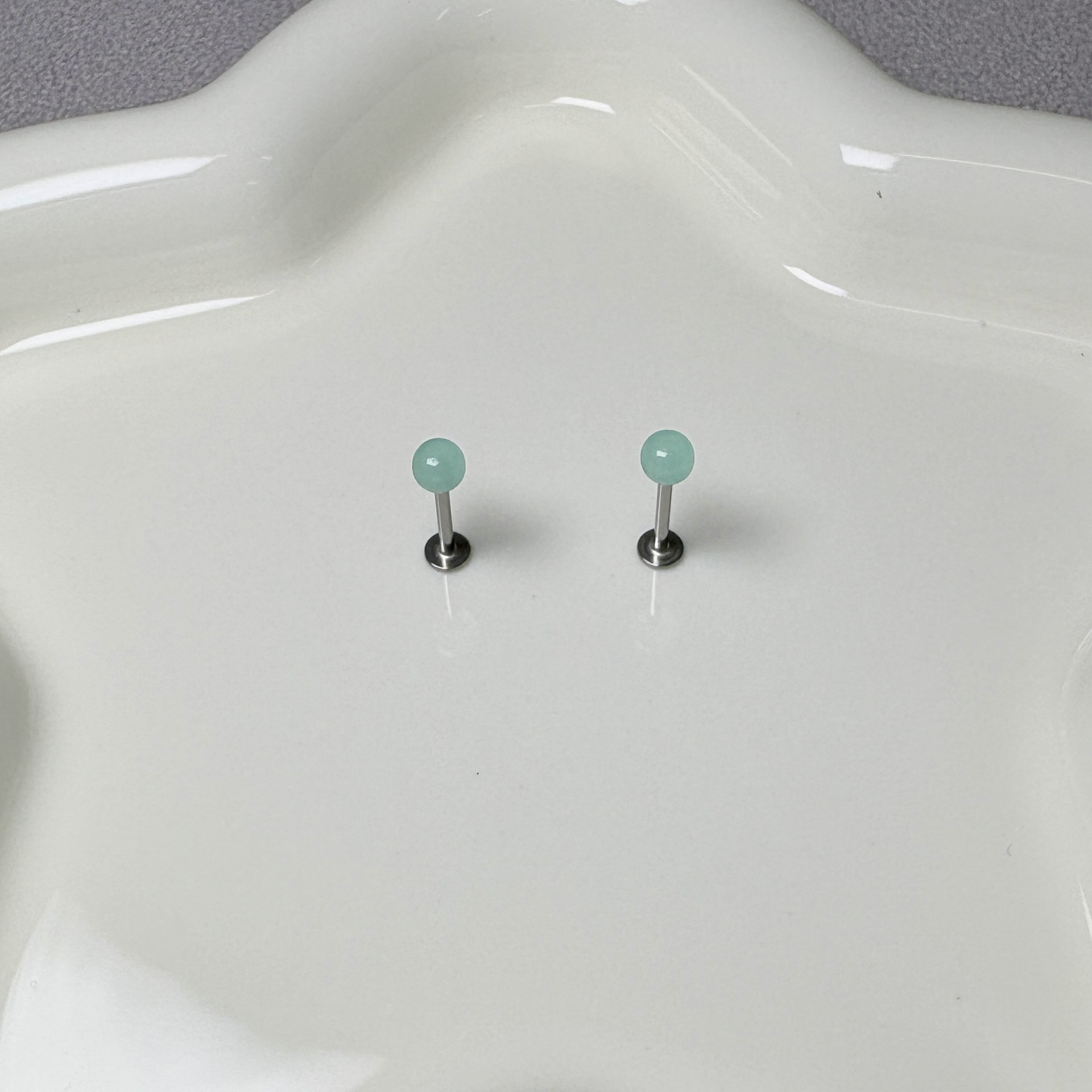 Labret stud lip piercing jewelry styling detail