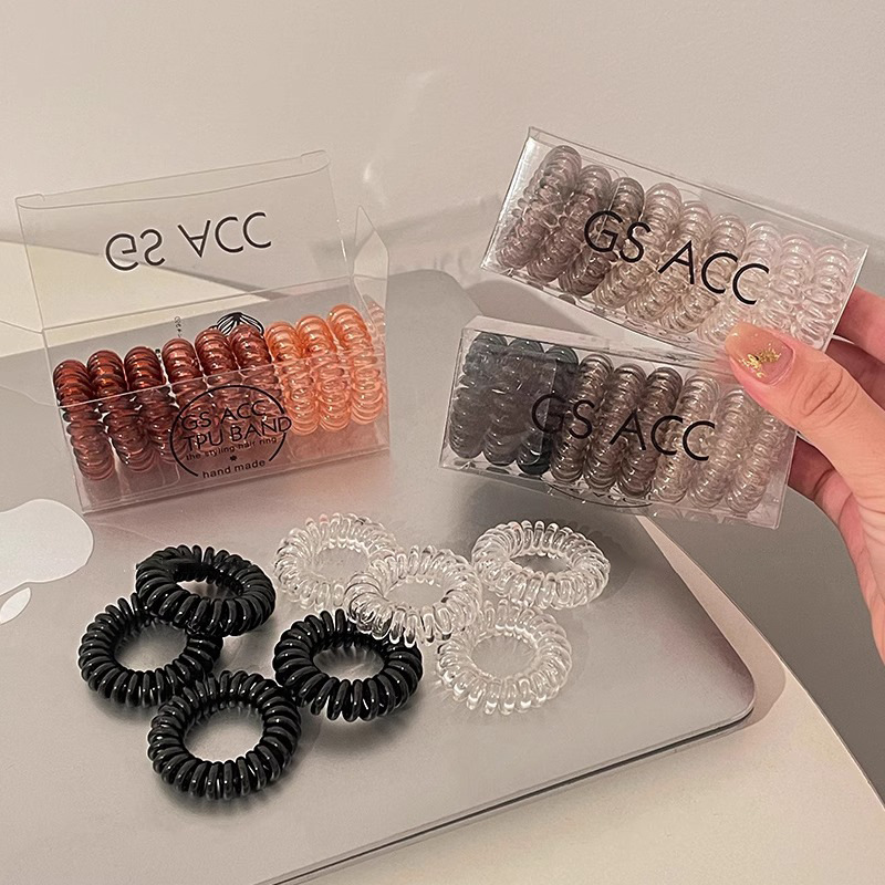 Coreano inns color gelatina alta sensación línea telefónica anillo de cabello de alta altura correa elástica anillo de cabello de cabello de cabeza adornos de cabello