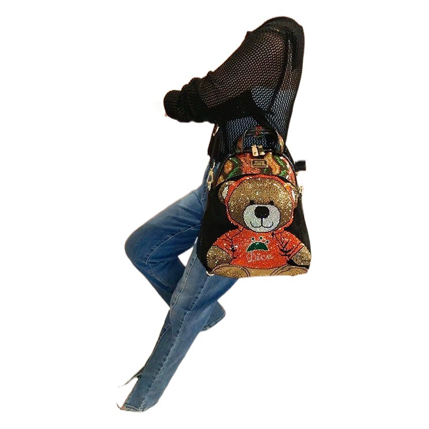 2022 осень-зима новый стильный рюкзак со стразами высокого качества, легкая универсальная сумка через плечо большой емкости со стразами