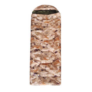 New Camouflage Cotton Sleeping Bag Outdoor Cold Area Warm Area Sleeping Bag Single Standard Sleeping Bag Camping Style Cotton Envelope Type B