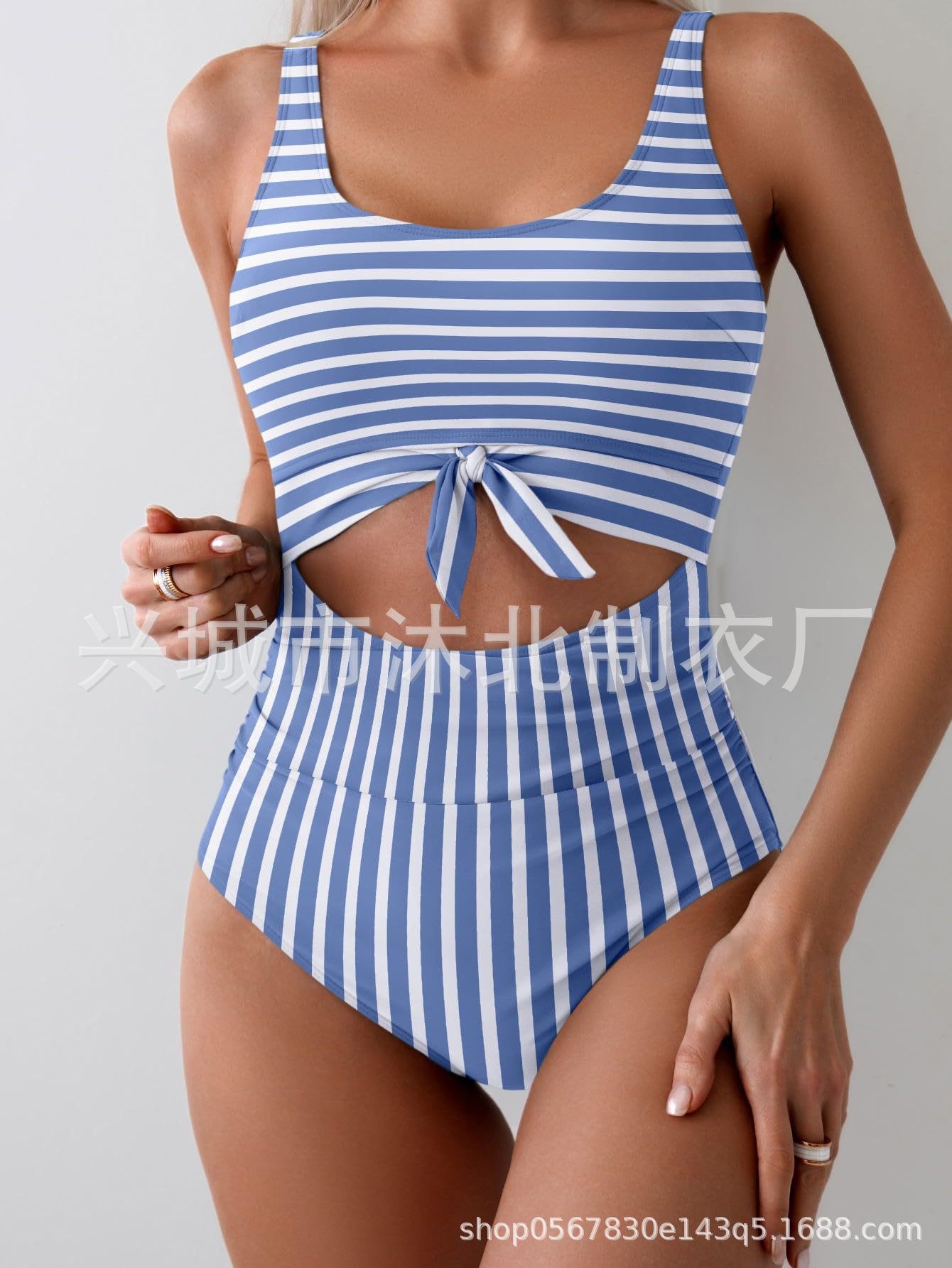 Nuevo traje de baño bikini sexy multicolor transfronterizo europeo y americano Traje de baño de una pieza hueco de costura de comercio exterior de Amazon 2025 image 10
