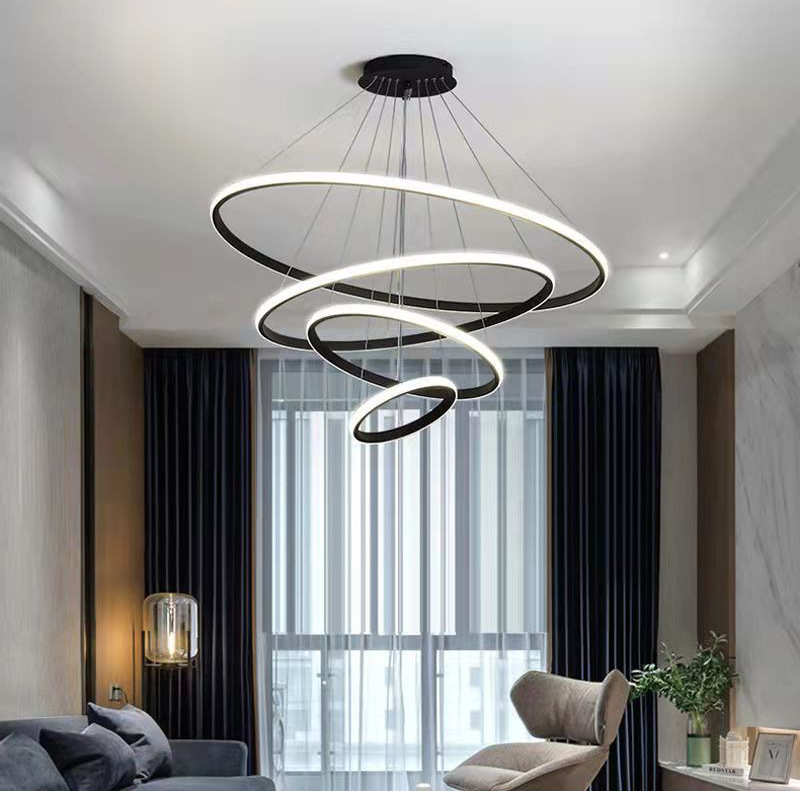 Hotel loft restaurante barbero lámparas vacías elegir simple dúplex anillo apartamento lámpara candelabro sala de estar dúplex edificio moderno