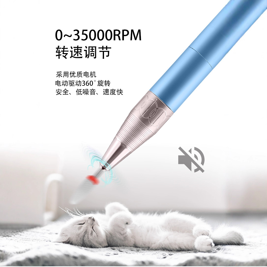 Nuevo tipo de almacenamiento eléctrico amolador de uñas diseño de velocidad inalámbrica 35000 alta velocidad de rotación herramienta de manicura profesional
