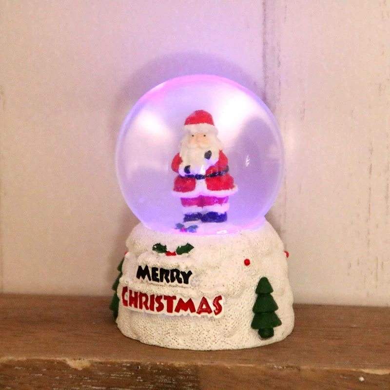 Рождественский резиновый снежный шар-жетоны, LED- подсветка, 8.8×11 см, декоративный шар на батарейках
