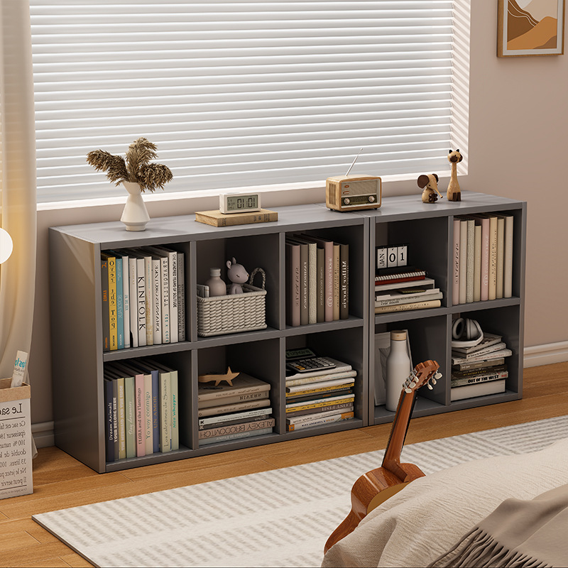 Estante de libros pequeño estante de piso simple casero gabinete de celosía sala de estar armario combinado contra la pared almacenar estante