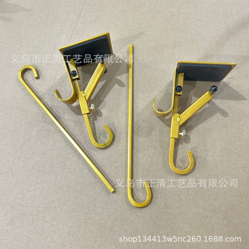 跨境爆款圣诞袜子挂钩可调节伸缩挂钩免打孔长筒袜挂钩壁炉挂钩架|undefined