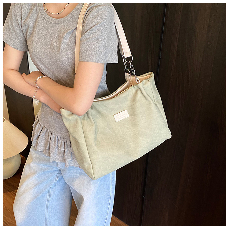 Korean style simple and versatile bag for women, new summer 2025 fashion and niche handbag, large capacity tote bag for commuting undefined