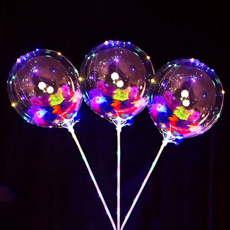 Balloon stall wholesale trending bouncy balls with light-up bands street selling sparkly square ground promotion night market children's ball-in-ball