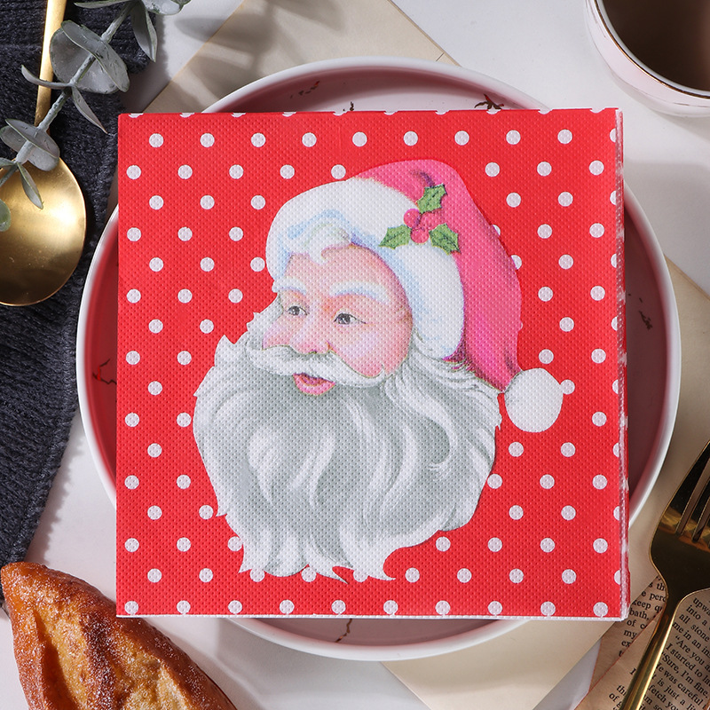 国境を越えたクリスマスの祝日装飾プリントナプキンヘラジカのティッシュパーティー赤いお祝いプリントティッシュ卸売り|undefined