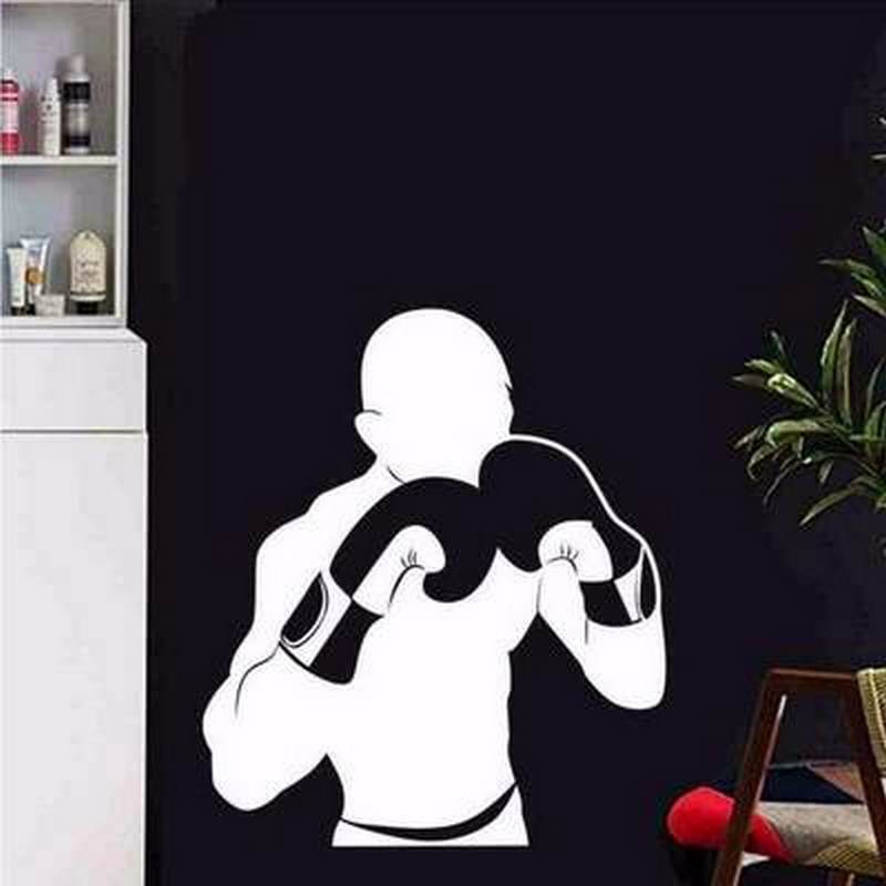 Men's boxer boxer pattern boxing hall decoration creative carved wall sticker