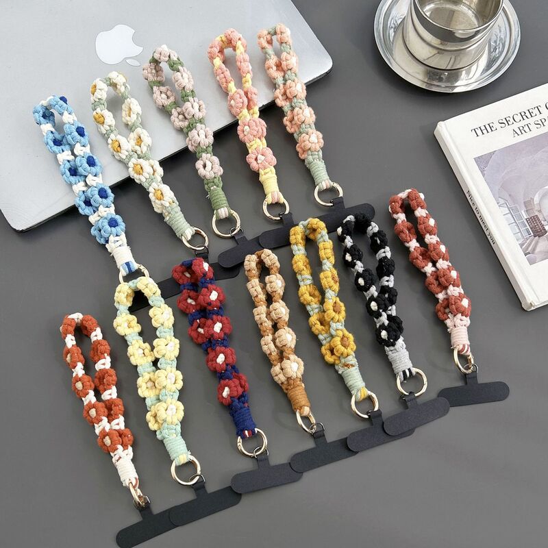 Bohemian Lace Mobile Phone Wristband Pastoral Intangible Cultural Heritage Hand-woven Mobile Phone Lanyard Multifunctional Car Keychain