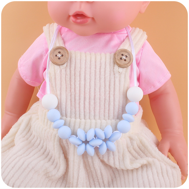 Suministros de bebé collar de flores de dibujos animados bebé creativo cuentas de silicona mordedura molar COLLAR COLGANTE hecho a mano