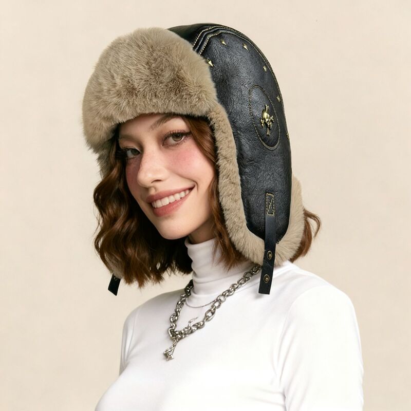 Russian Leather Pilot Hat for Women and Men in Winter Northeast Thickeneded Warm Lei Feng Hat Windproof Ear Protection Plush Hat Russian Leather Pilot Hat for Women and Men in Winter Northeast Thickeneded Warm Lei Feng Hat Windproof Ear Protection Plush Hat