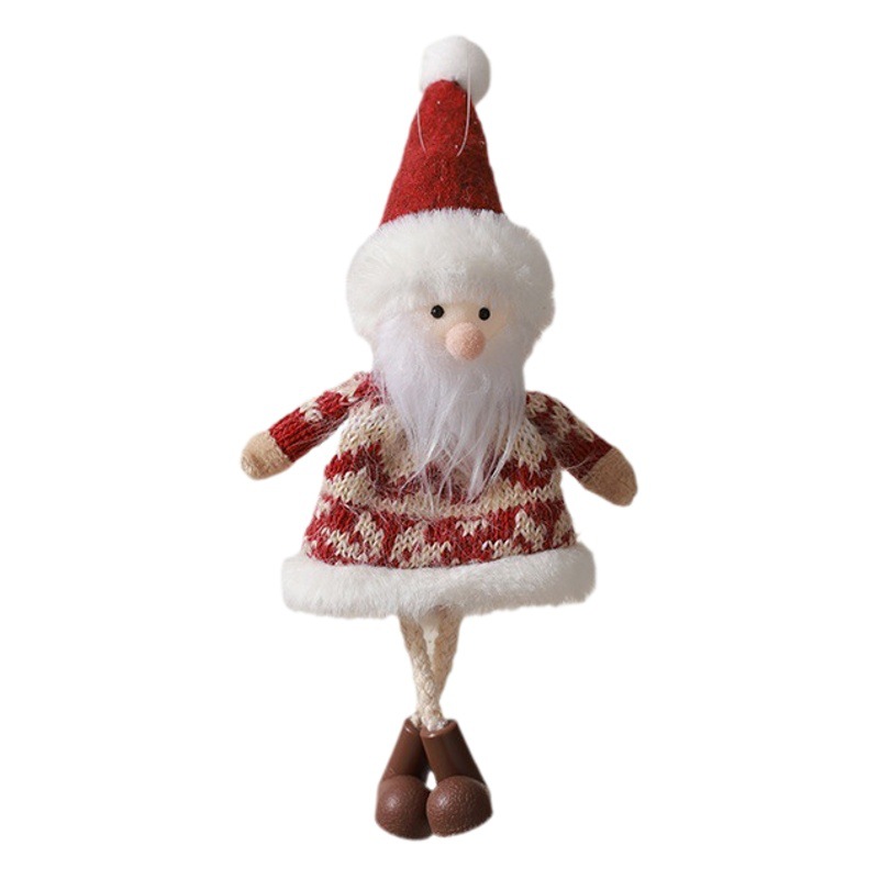 Nuevos colgantes de ángel de Navidad transfronterizos de tela niña vieja muñeca muñeca muñeca de nieve decoración de árbol de Navidad