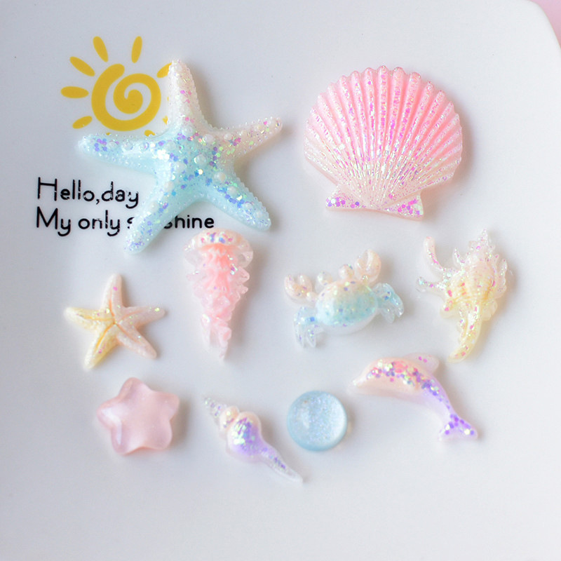 Hot-Selling Fresh Ocean-Style Glow-In-The-Dark Starfish Shell Conch Phone Case DIY Accessories Materials Pj186 Hot-Selling Fresh Ocean-Style Glow-In-The-Dark Starfish Shell Conch Phone Case DIY Accessories Materials Pj186