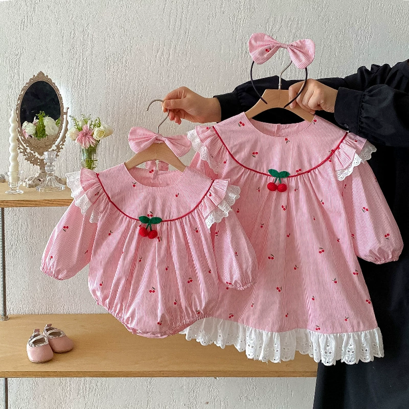 Детский комбинезон, с длинными рукавами, боди, милое платье, осень