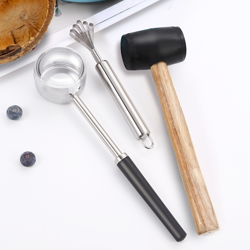 In-Stock Coconut Opener, Coconut Shell Opener, Coconut Cutting Tool, Coconut Knife, Coconut Shell Opening Tool, Coconut Green Opening Tool Set