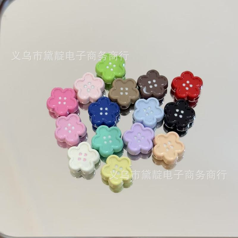 烤漆合金花朵纽扣串珠 diy钥匙扣手机链项链手链耳环服装饰品配件|undefined