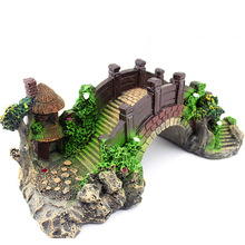 鱼缸造景小桥水族装饰假桥金鱼缸摆设假山水草桥仿真桥大小号