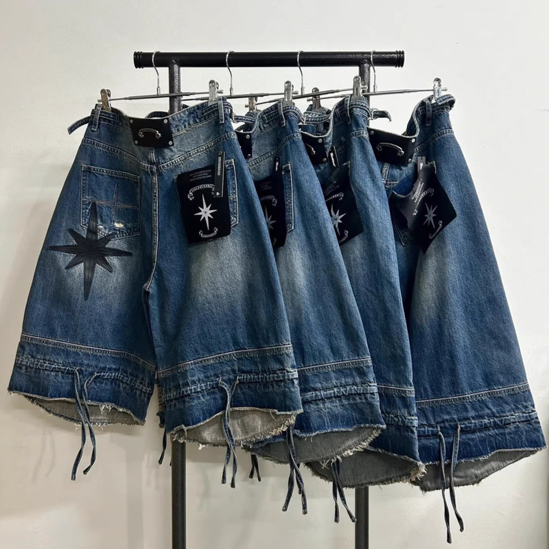 Badblood Bcac Series Retro Ripped Jeans for Women, Street Casual Niche Washed Wide-Leg Cropped Pants Badblood Bcac Series Retro Ripped Jeans for Women, Street Casual Niche Washed Wide-Leg Cropped Pants