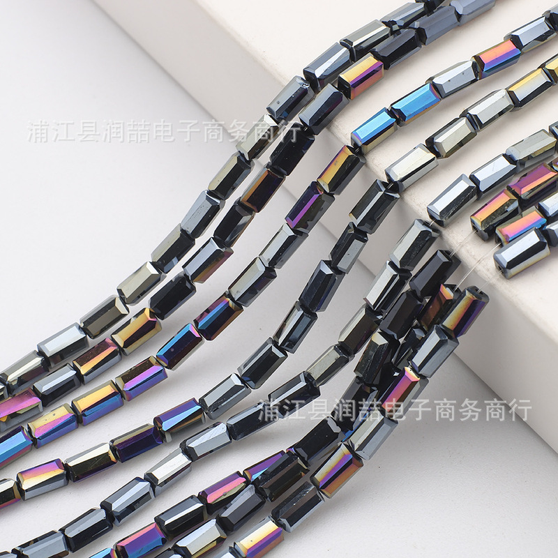 カットクリスタルガラス長方形ビーズDIYジュエリーアクセサリーネックレスイヤリングヘアアクセサリー衣料品アクセサリービーズクリスタルビーズ|undefined