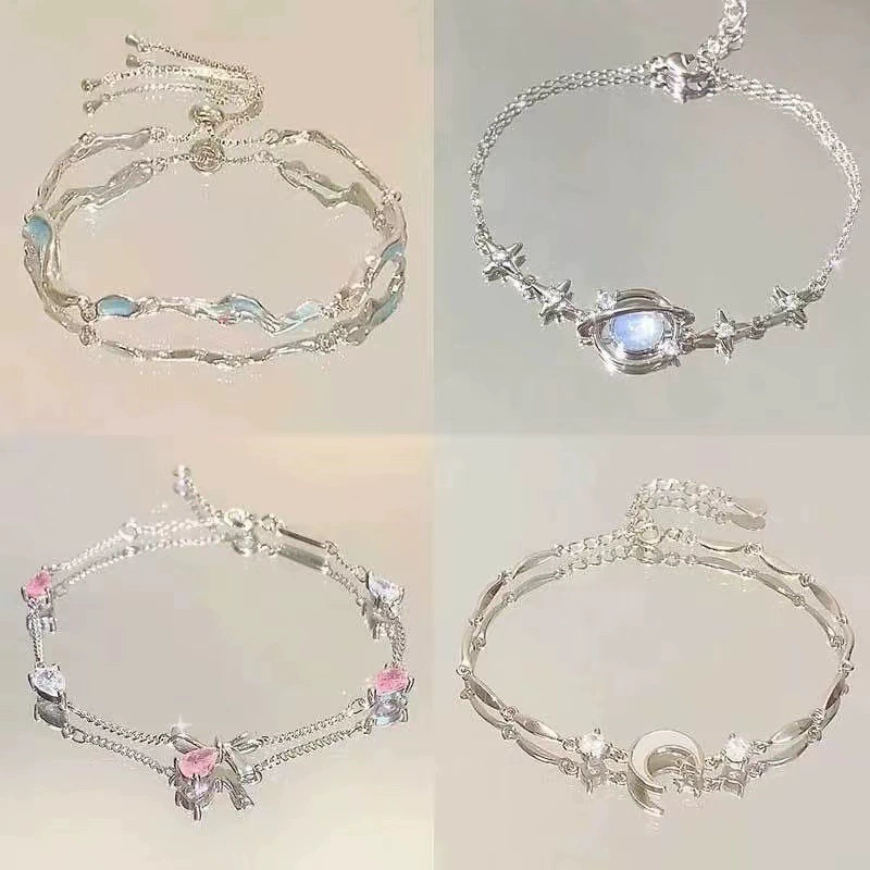 Женский браслет «Синяя волна», новинка 2024 года, трендовый нишевый дизайн «Планета», высококачественные студенческие универсальные ювелирные изделия для лучшего друга