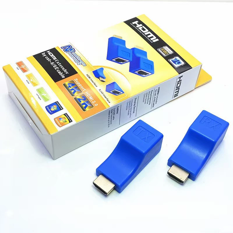 Трансграничный HDMI 30M Extender HD аудио-видео удлинитель шесть классов CAT-6 RJ45 TO HDMI