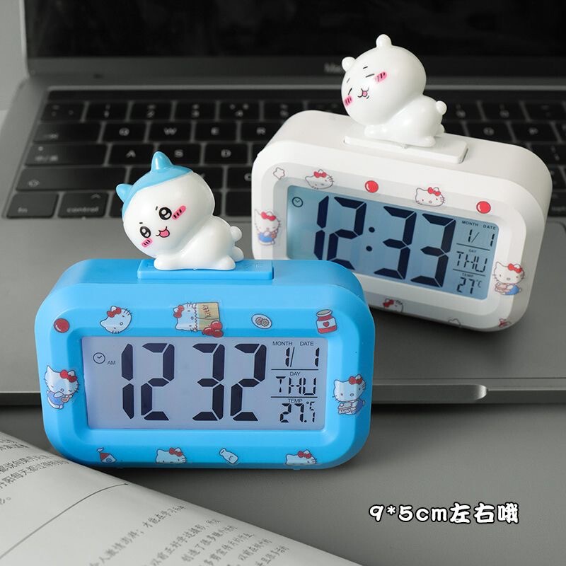 かわいい Jiyikawa 人形装飾ミニ目覚まし時計学生寮多機能タイミングベッドサイド時計目覚まし時計|undefined