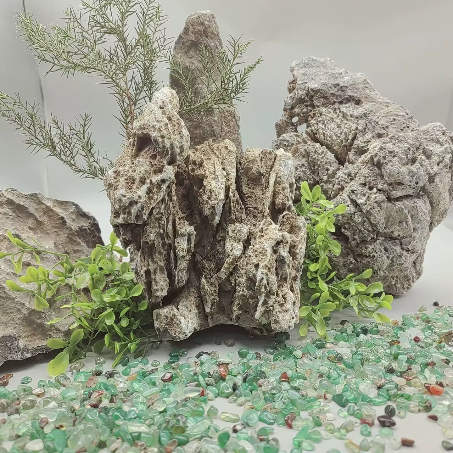 Заводская поставка зеленый камень дракона оригинальный камень черно-белая линия Сад Двор аквариум скала ландшафтный дизайн полные спецификации