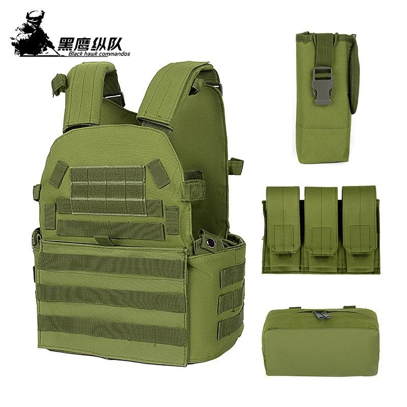 MOLLE anfibio de entrenamiento ligero multifuncional chaleco táctico negro 6094 desmontaje rápido chaleco táctico de combate al aire libre