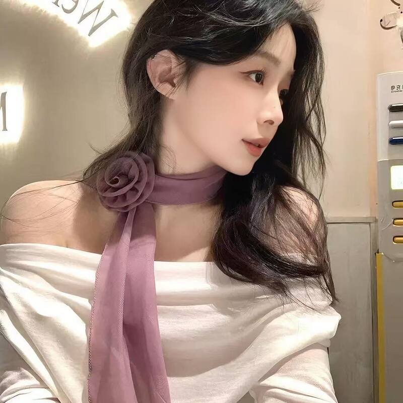 蝴蝶结蕾丝丝带丝巾女新款夏季度假风氛围感颈带装饰发带发绳|undefined