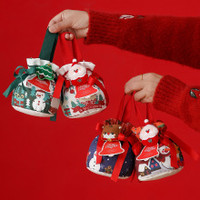 新款圣诞节平安夜礼品袋苹果袋平安果包装盒圣诞老人糖果礼物袋子