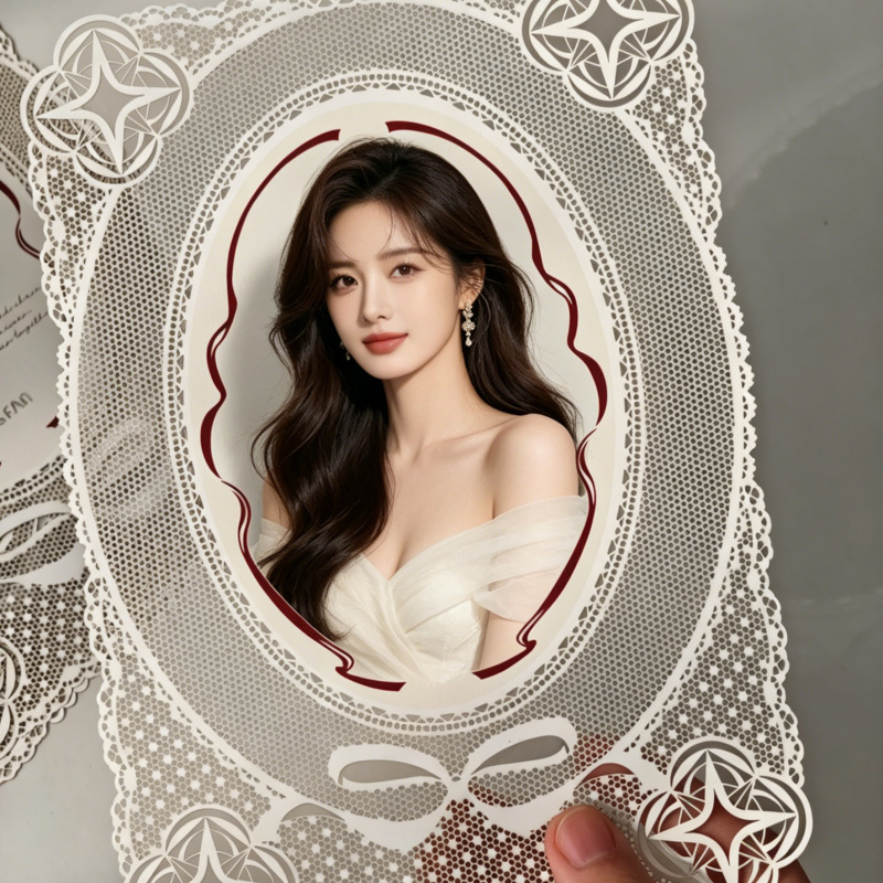 Customized Xue Liang Style Lace Postcard Celebrity Merchandise Hollow-Out Photo Frame Card for 2D Fans to Support with Lace Card Customized Xue Liang Style Lace Postcard Celebrity Merchandise Hollow-Out Photo Frame Card for 2D Fans to Support with Lace Card