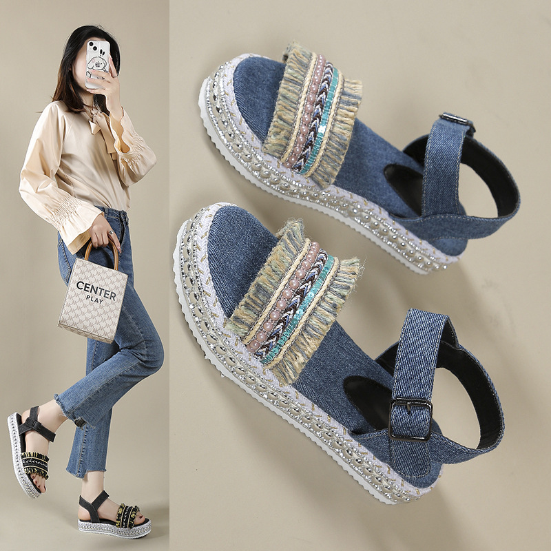 comfortable summer fashionable beach sandals platform open toe with…