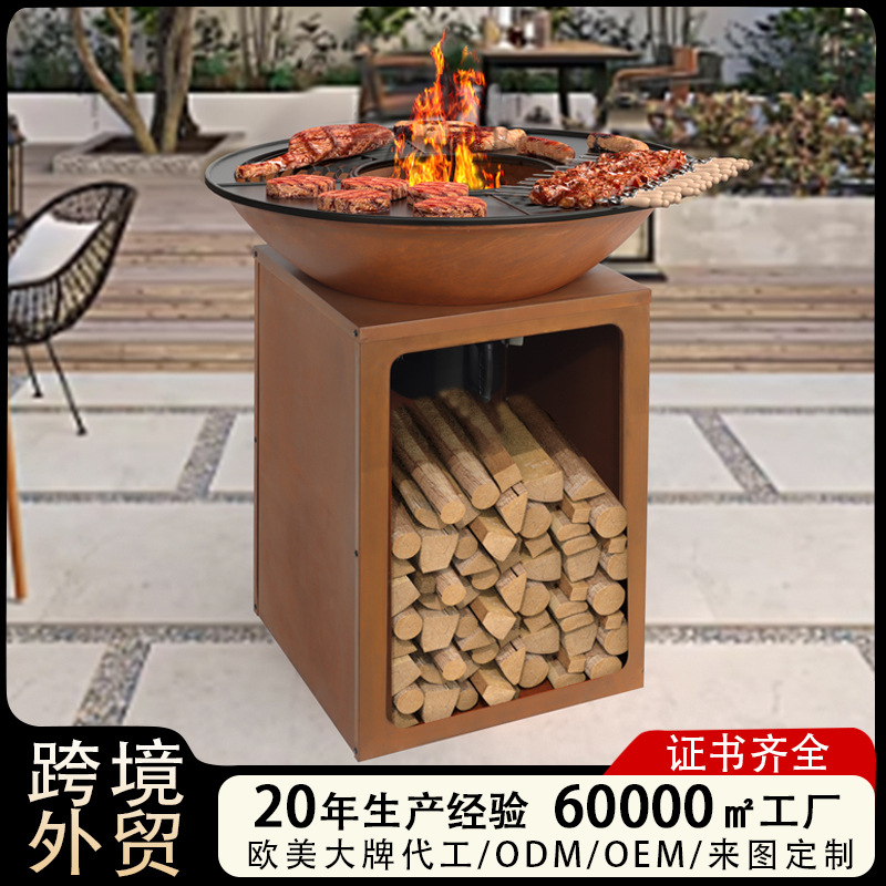 Mayorista acero climático estufas Fuego Pit patio exterior parrilla leña estufas de madera estufas de calefacción parrilla