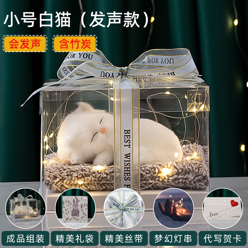 Small white cat can speak
