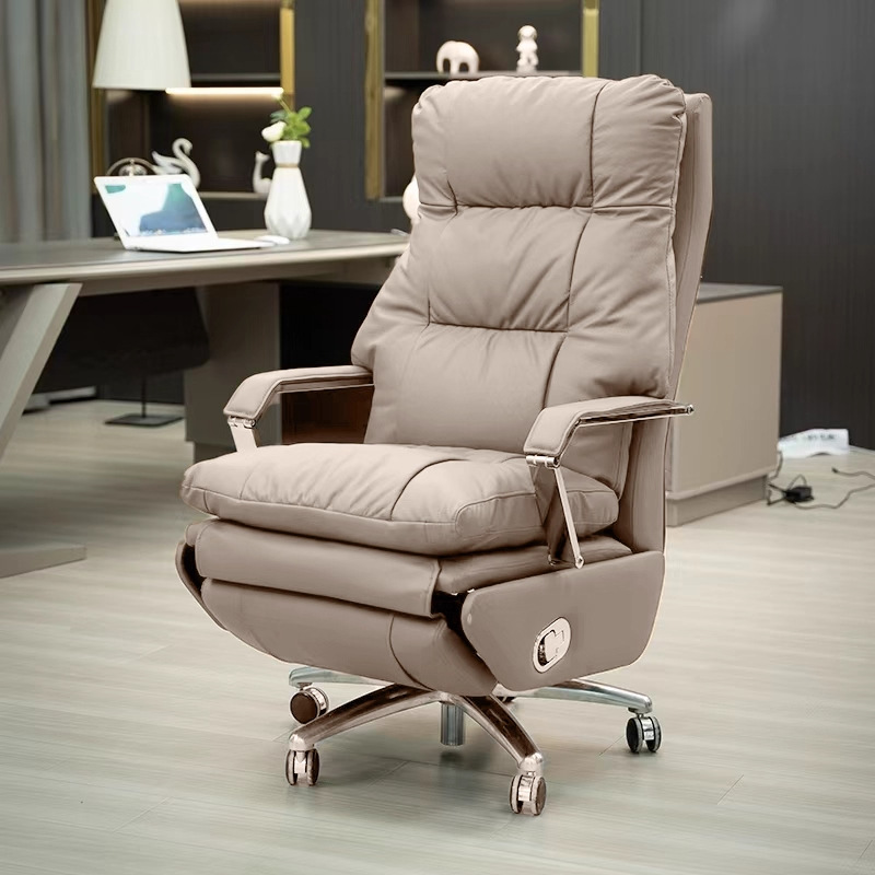 Electric Boss Chair Leather Office Plaid Business Office Office Chair Reclining Massage Sedentary Ergonomic Chair