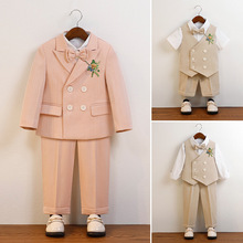 儿童西装礼服秋款英伦时尚花童演出西服男宝宝周岁生日摄影服厂家