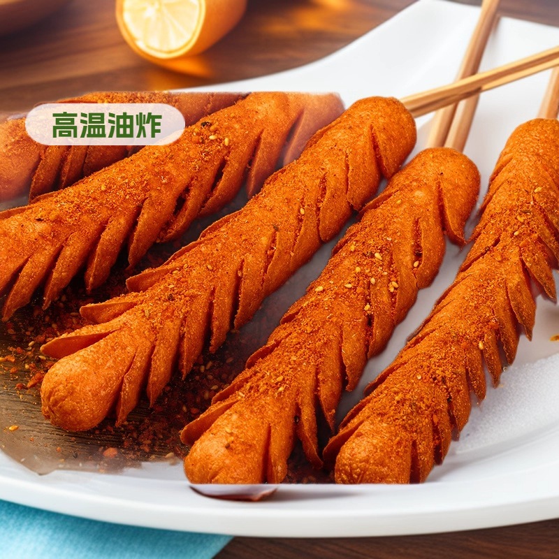 Shandong Fuyu Starch Sausage Fried Sausage Street Food Grill铁板烧 Grilled Sausage Stall Commercial Vendor Wholesale