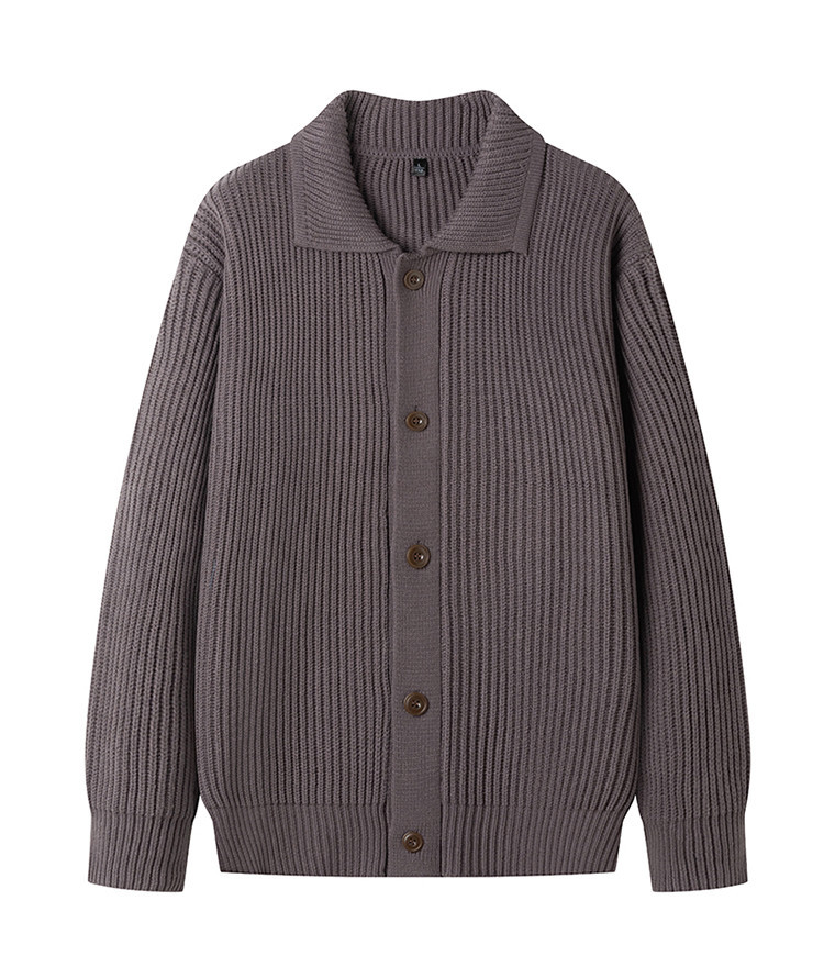 Suéter tipo abrigo para otoño e invierno, cárdigan de punto grueso para hombre, de color liso, estilo holgado, informal, para comercio exterior.