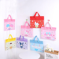New PU Cartoon Shin-chan Series Handbag Student Tutoring Bag A4 Double-layer Hand-held Document Bag Data Bag